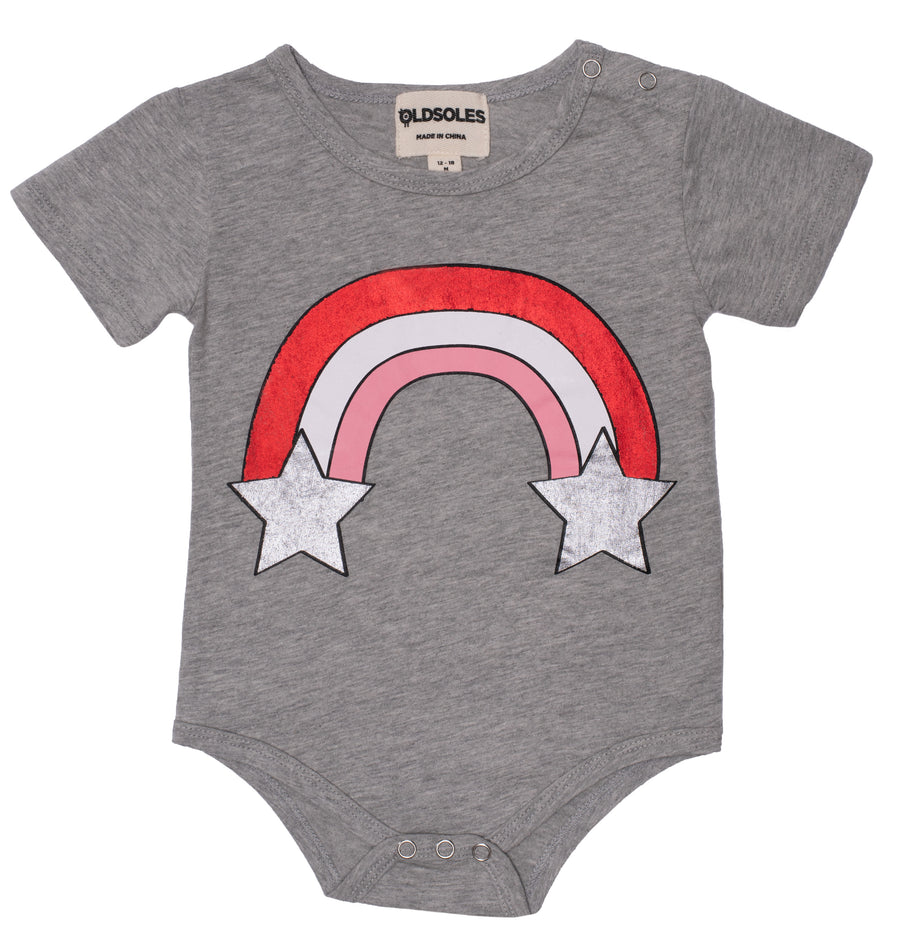 Old Soles Rainbow Starburst Bodysuit Grey Marl , Grey