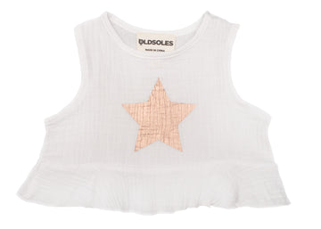 Old Soles Star Child Crop Top White