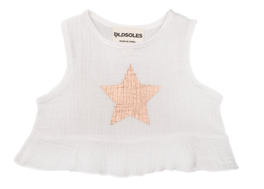 Old Soles Star Child Crop Top White