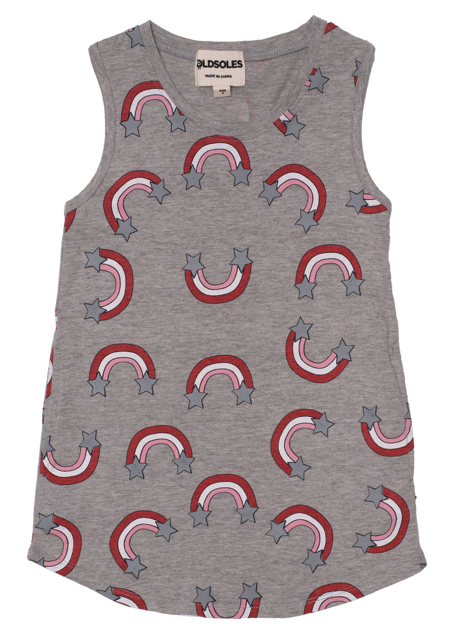 Old Soles Rainbow Starburst Dress Grey Marl Print