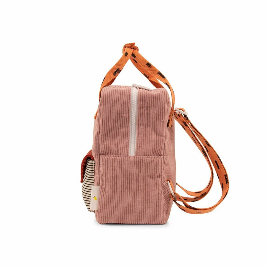 Sticky Lemon Corduroy Collection Envelope Small Backpack, Dusty Pink/Marmalade/Carrot Orange