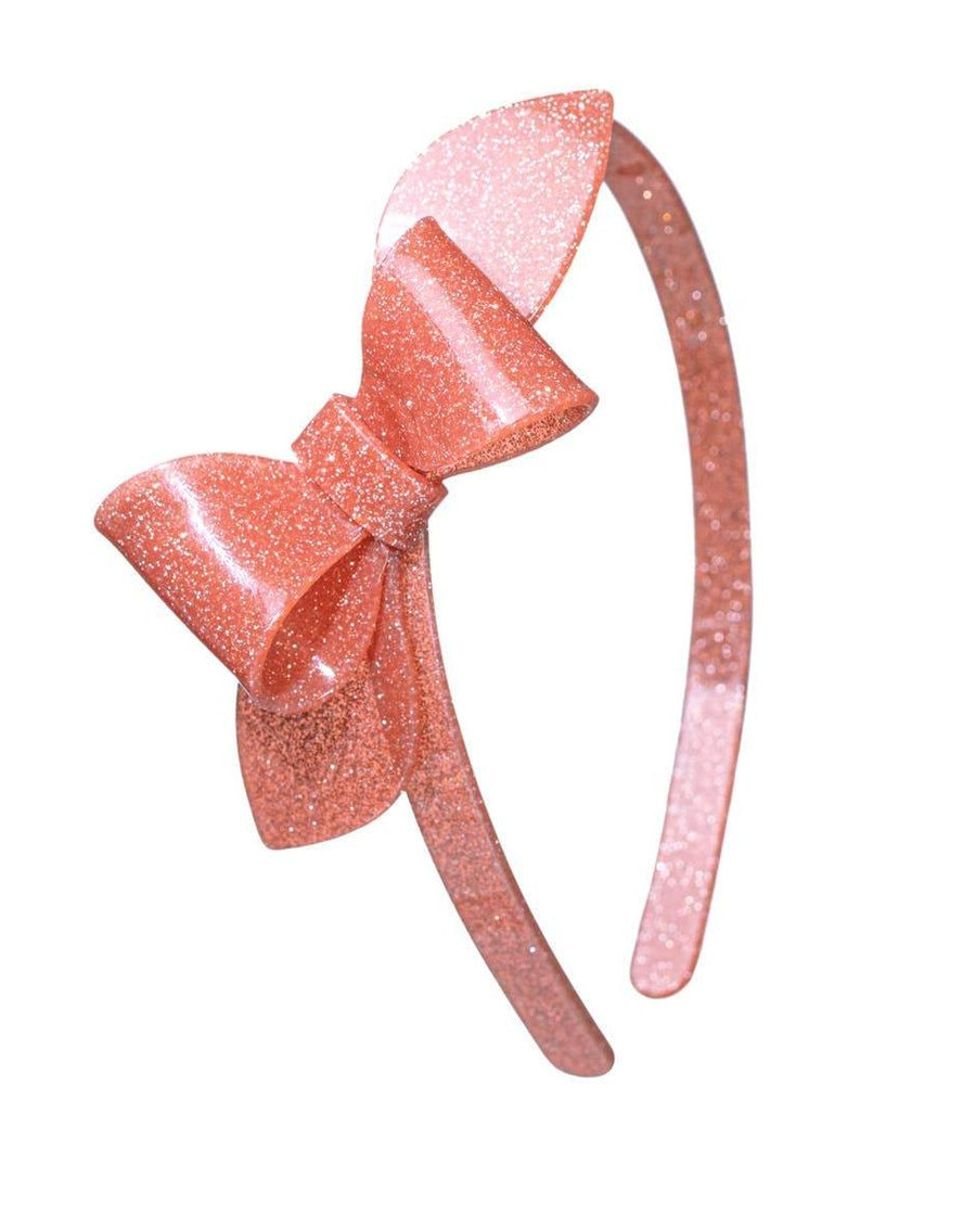 Lilies & Roses NY Coral Rosanne Big Bow Headband