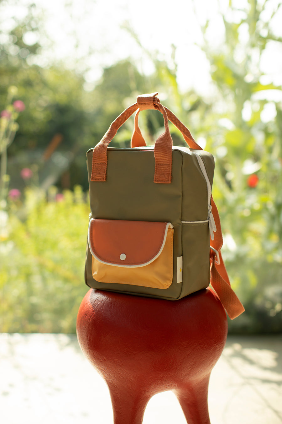 Sticky Lemon Wanderer Envelope Small Backpack, Seventies Green/Faded Orange/Retro Yellow