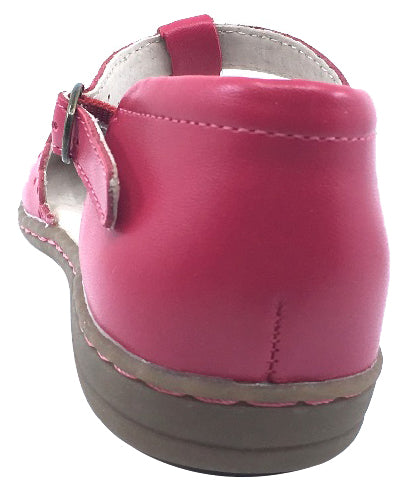 Livie & Luca Girl's Fresca Hot Pink with Scalloped Edge Trim Mary Jane Sandal Flat