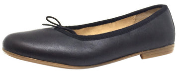 Old Soles Girl's 400 Black Leather Brule Flat