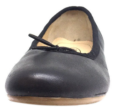 Old Soles Girl's 400 Black Leather Brule Flat