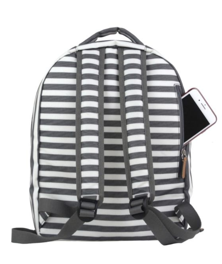 TWELVELittle Mini-Go Backpack, Grey Stripe